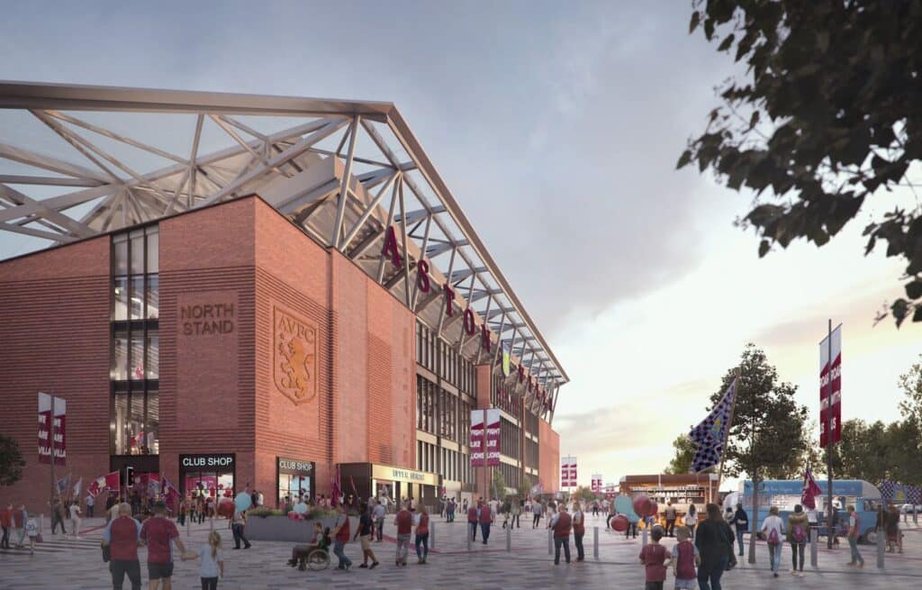 Aston Villa announces redevelopment plan for Villa Park’s North Stand