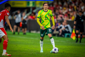 Craig Goodwin playing for the Socceroos